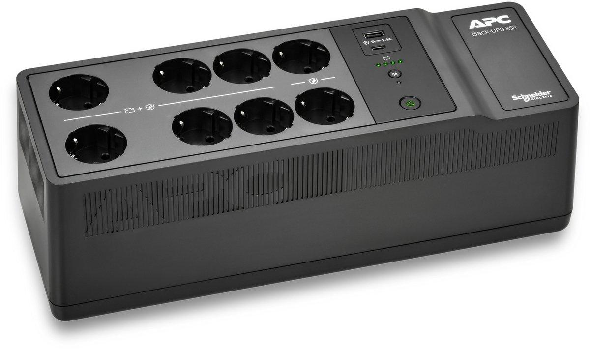 APC Back-UPS 850VA/520W Boden-/Wandmontage 230V 8x CEE 7/3 Schuko-Steckdosen