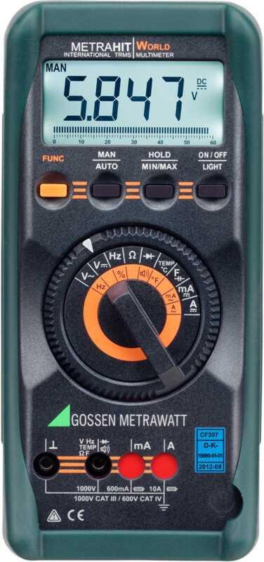 TRMS Multimeter mit 6.000 Digits Digitalanzeige Analog-Bargraph und IR-Schnitt.