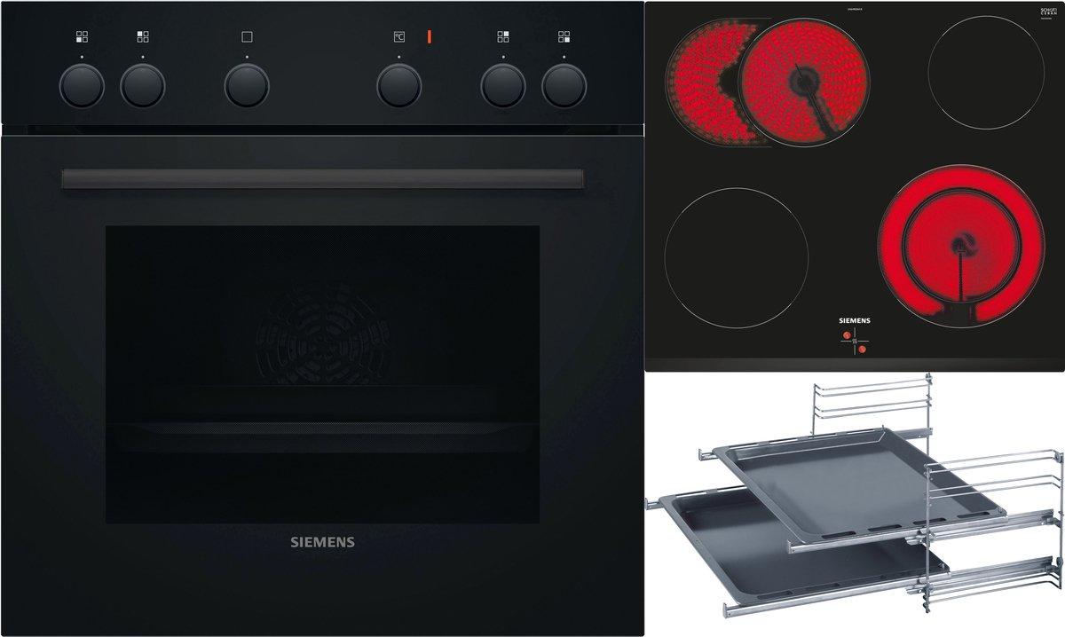 Einbau-Herd iQ100 mit Kochfeld herdgesteuert iQ300 und Teleskopauszug 2-fach