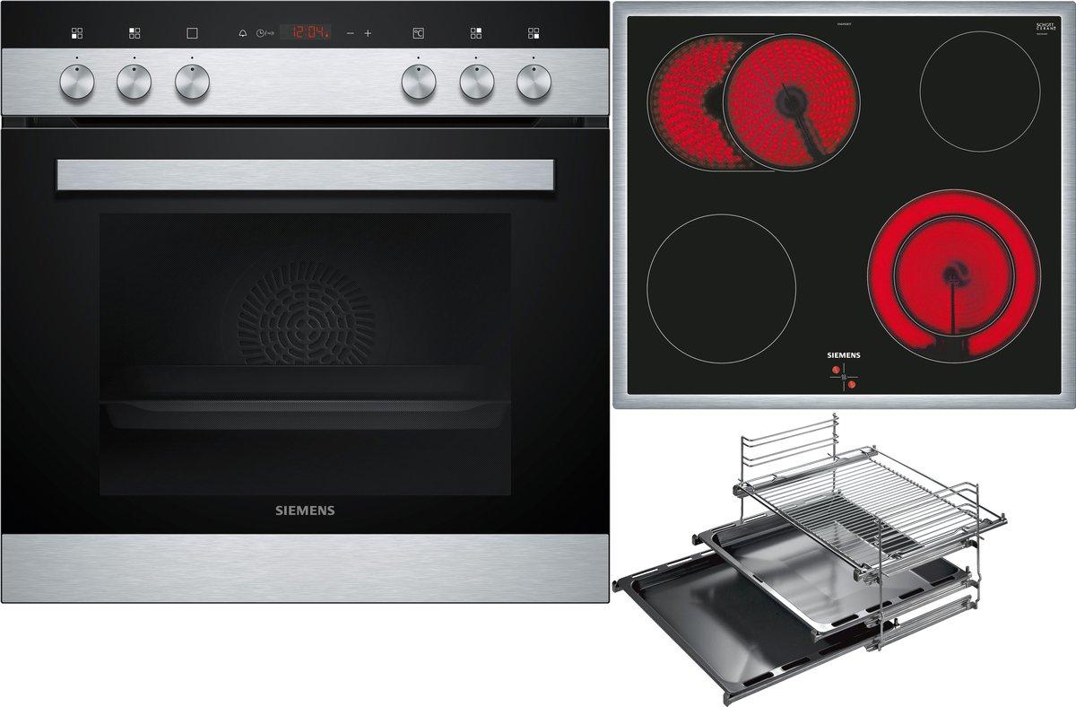 Einbauherd mit Glaskeramik Kochfeld und Teleskopauszug 3-fach