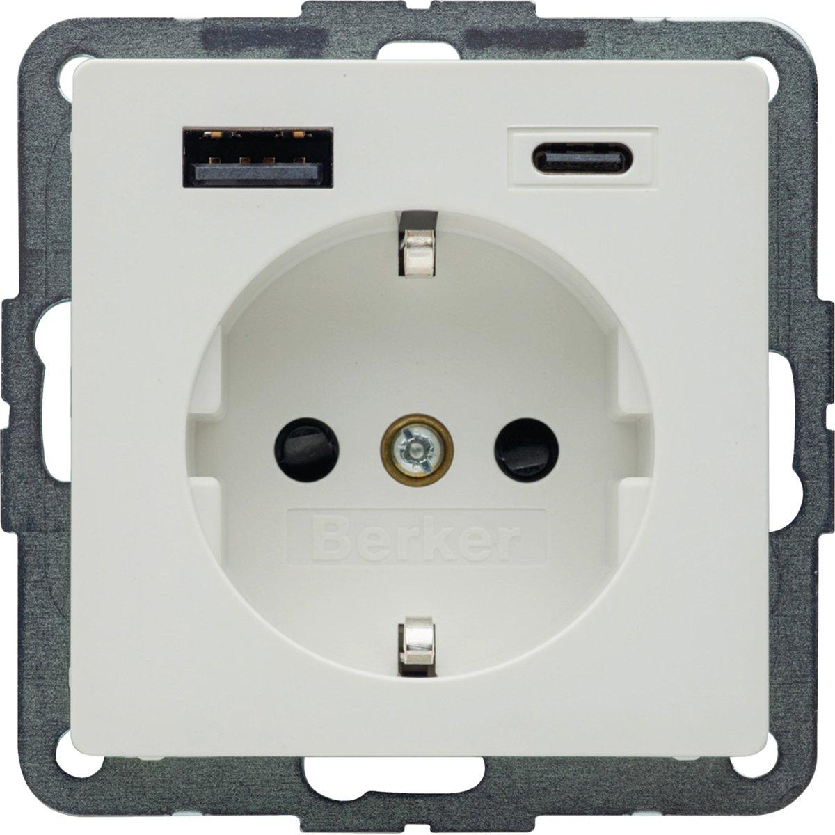 Steckdose SCHUKO/USB AC 20W PD Q.x polarweiß samt