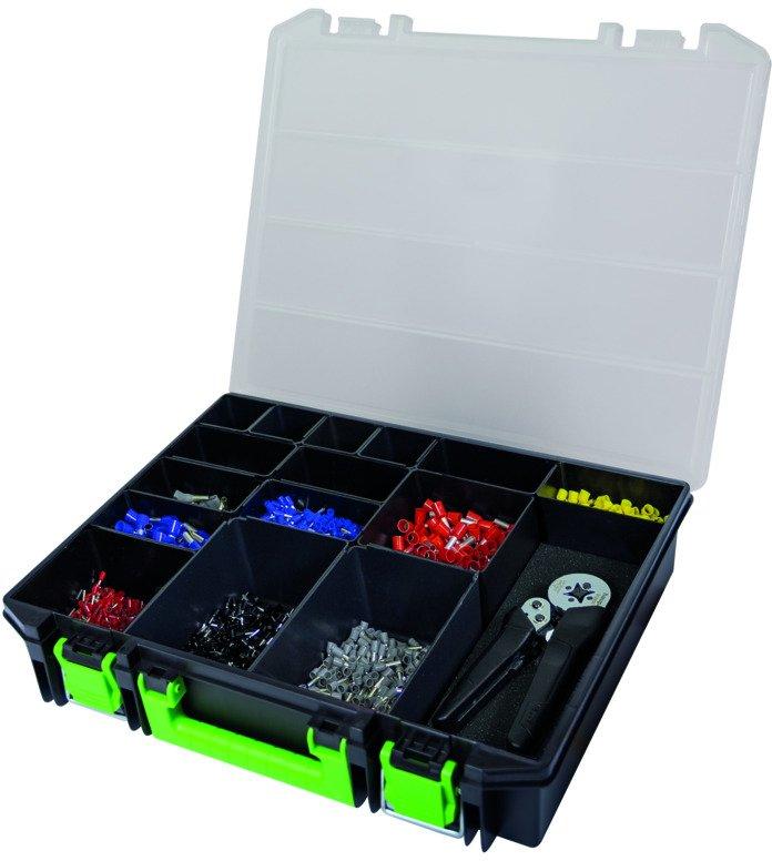DIN-Aderendhülsensortiment 0,5-16mm² mit Crimpzange