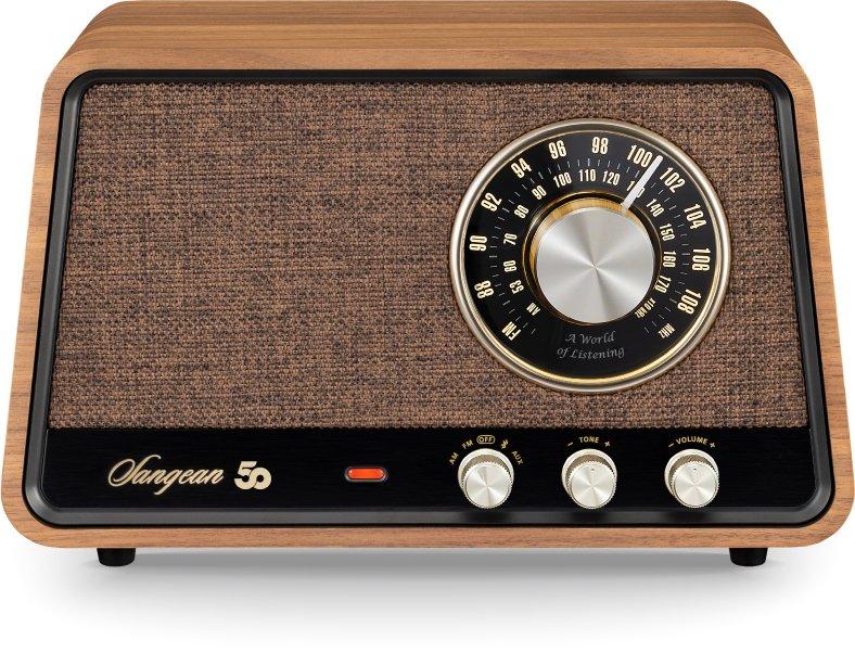 Premium Holzgehäuse Radio AM FM Bluetooth AUX Walnuß