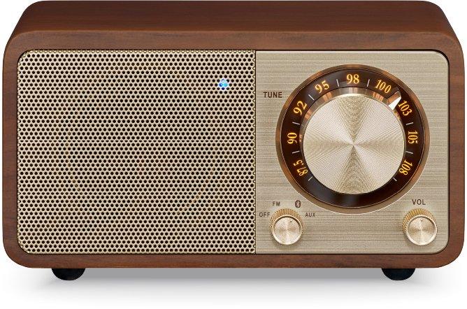 Holzgehäuse Radio FM Bluetooth AUX Walnuß