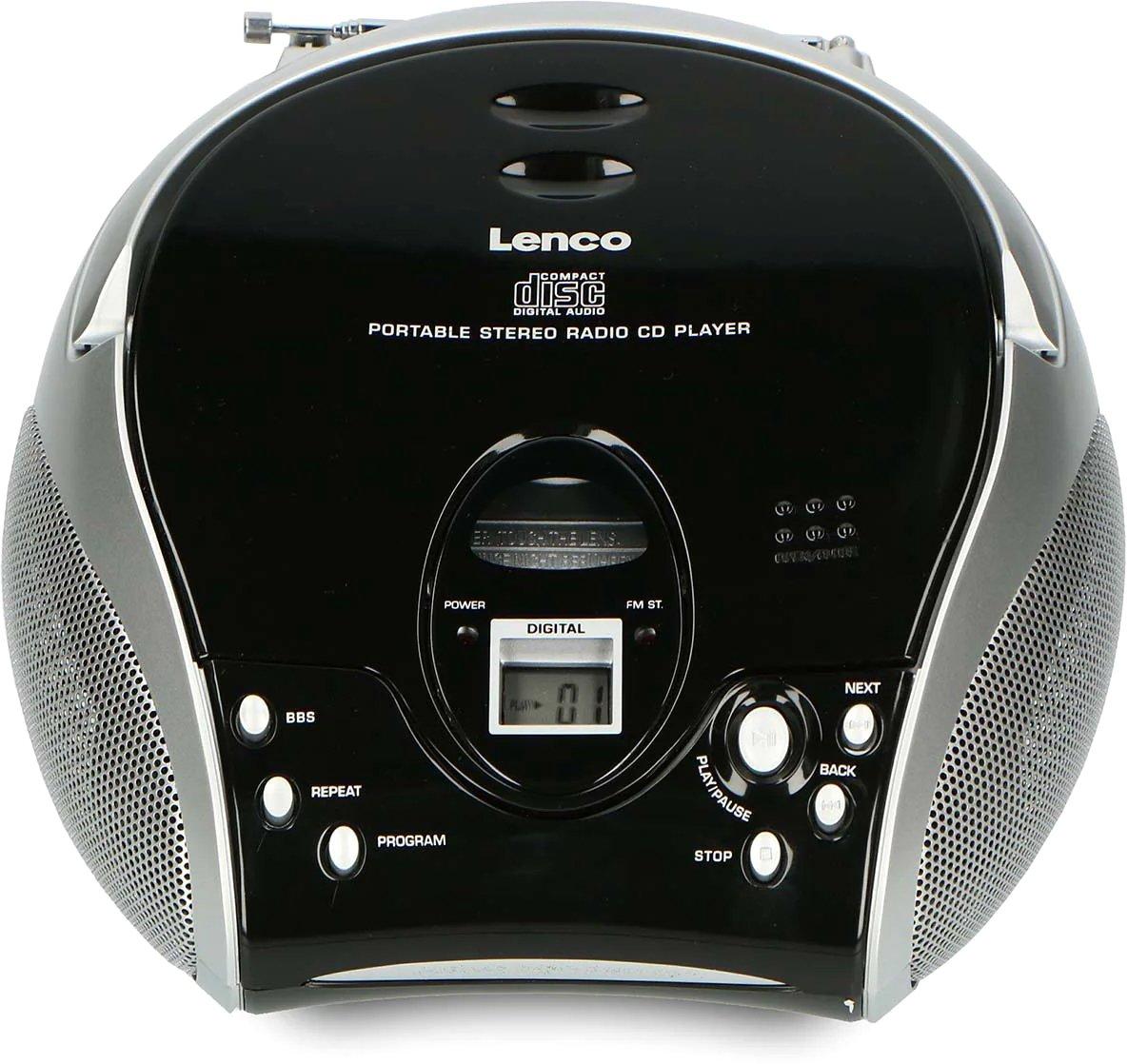 Tragbares Stereo-UKW-Radio mit CD-Player Schwarz/Silber