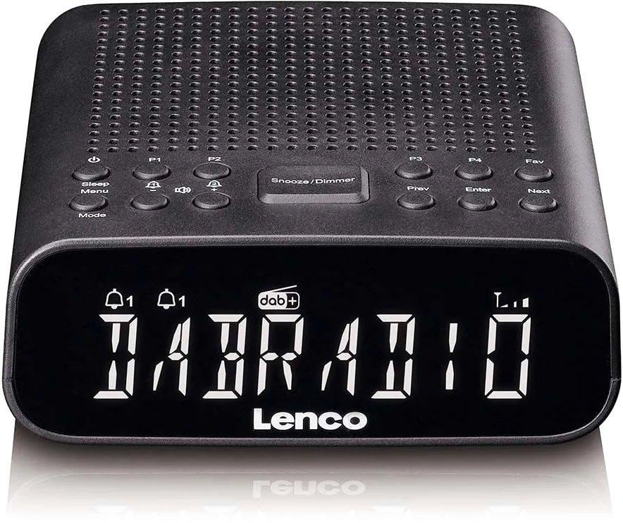 Radiowecker mit DAB+/FM Bluetooth und großem dimmbarem LCD-Display Schwarz