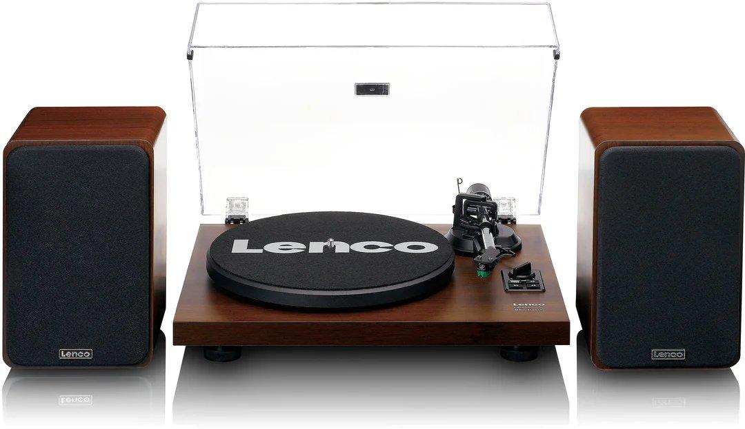 Plattenspieler mit eingebautem Verstärker und Bluetooth 2 externe Lautsprecher