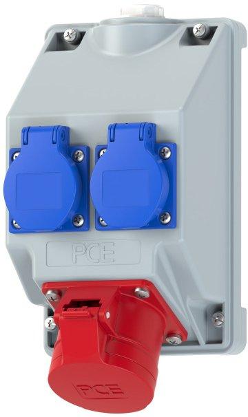 Wandsteckdosenkombination COMBO-POL2 CEE 16A 5p 2xSSD nat IP44