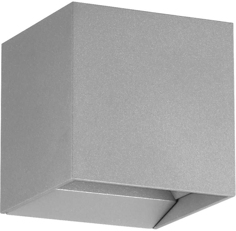 Wandleuchte CALPINO PRO 2x3,3W 680 lm silber 3000K IP65 dimmbar