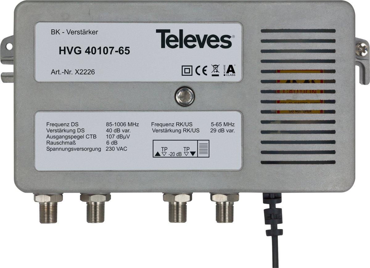 BK-Guss-Verstärker 40 dB CTB 107 dB 5-1006 MHz RK 28 dB IP30