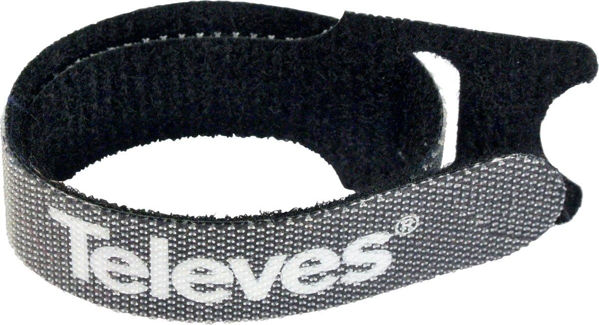Nylonklettband schwarz mit Logo Breite 15mm Länge 250mm VPE10