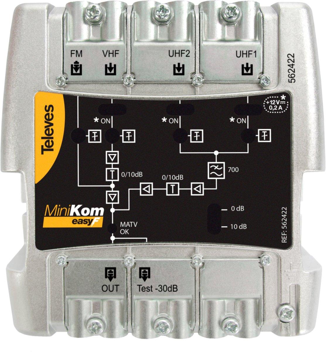 Mehrbereichsverstärker  4 Eingänge UKW/VHF/UHF/UHF