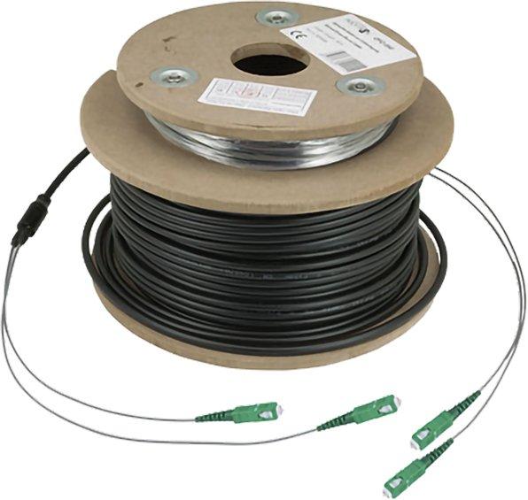 Optisches TWIN - Erdkabel 150m mit 4 x Stecker SC/APC