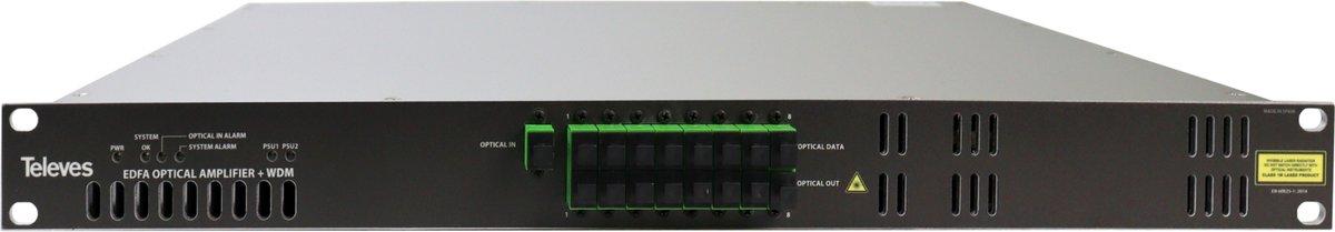 8-Ausgänge Verstärker mit WDM 1550nm 10dBm 19" Enbauformat 1HE
