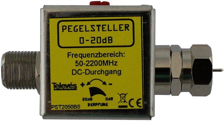 Pegelsteller Buchse/Stecker 20 dB 5-2200 MHz DC