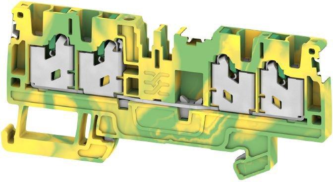 Schutzleiter-Reihenklemme SNAP IN 2,5 mm² 800 V grün/gelb