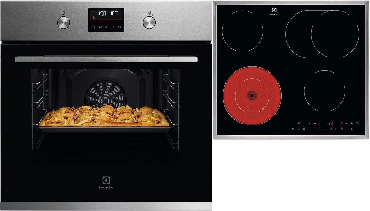 Einbaubackofen Pyrolyse mit Autarkes Kochfeld Strahlenbeheizt 60 cm