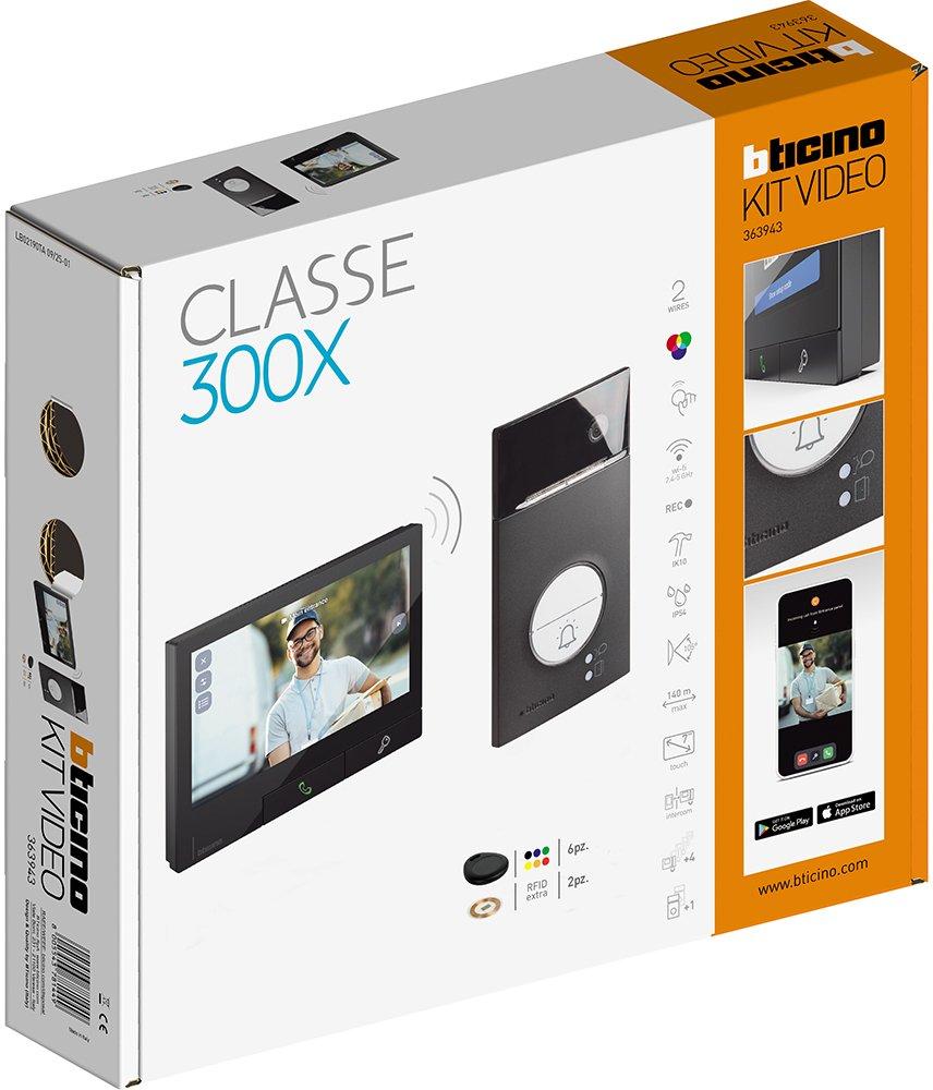 Flex ONE Video-Set mit Türstation LINEA3000 Sw (1/2 Ruftasten)+CLASSE300X Dark