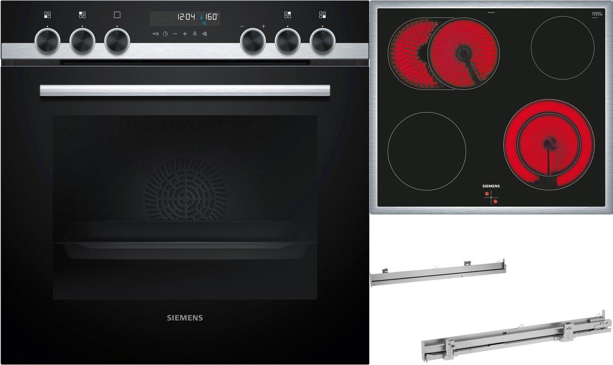 Herd-Set Einbau-Herd iQ500 mit Glaskeramik Kochfeld und Clip-Vollauzug Teleskop