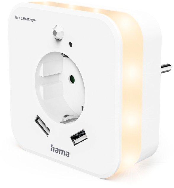 LED-Nachtlicht mit Steckdose 2 USB-Ausgänge Bewegungsmelder Lichtsensor