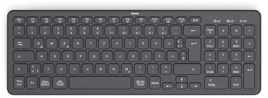 Multi-Device-Tastatur WK-300 kabellos Funk/Bluetooth Schw. QWERTZ DE