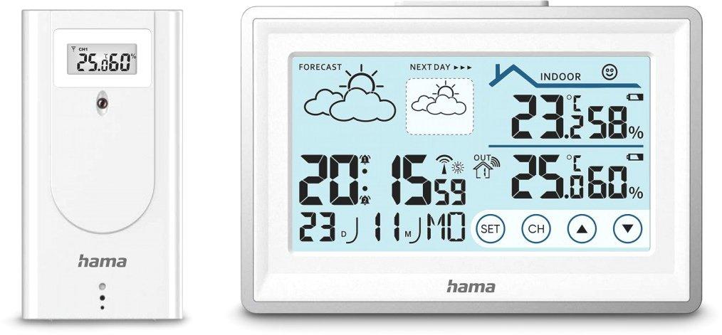 Wetterstation Bahamas mit Außensensor Funk Wecker Raumklima Weiß