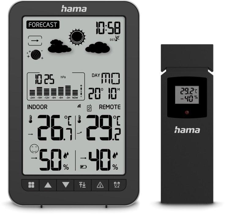 Wetterstation Ko Samui mit Außensensor Funk Wecker Schwarz