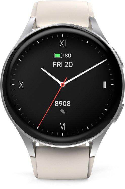 Smartwatch 8900 GPS AMOLED 43 mm Telefonfunktion Alexa rund Silber