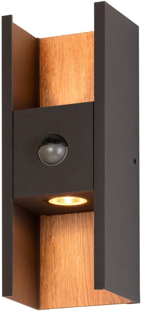 FLATT II Wandaufbauleuchte SENSOR 2700K max 10 W anthrazit / braun.