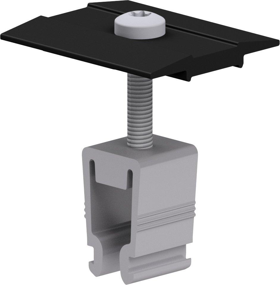 Mittelklemme schwarz eloxiert leitend