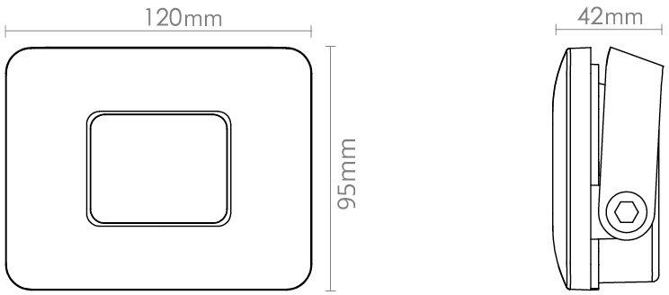 Außenleuchte FLOM MINI graphit 10W LED 3000K 1060lm IP65 mit PIR-Sensor