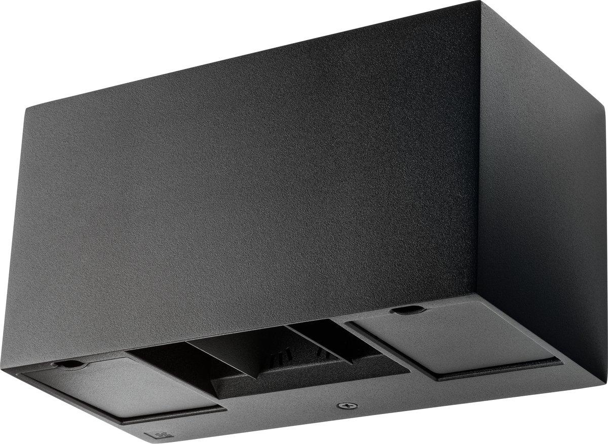 Aussenleuchte ARTES OUTLET schwarz 8W LED 380lm 3000K mit 2x Steckdose