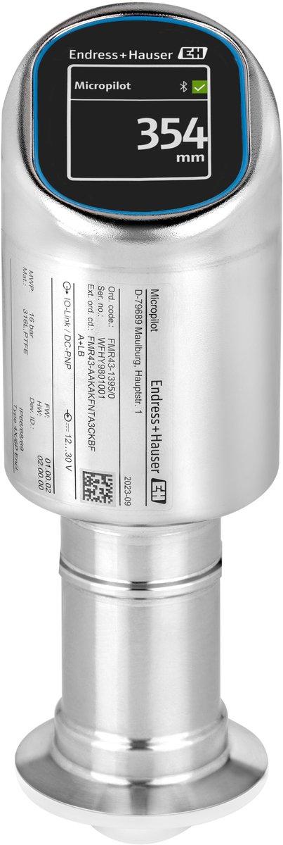 Hygienischer Radarsensor TC ISO DN38 PTFE>316L IO-Link+4-20mA kompakt