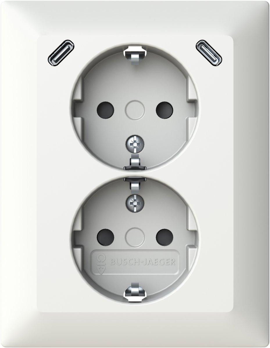 SCHUKO USB-Doppelsteckdose Safety+ mit 2x USB C