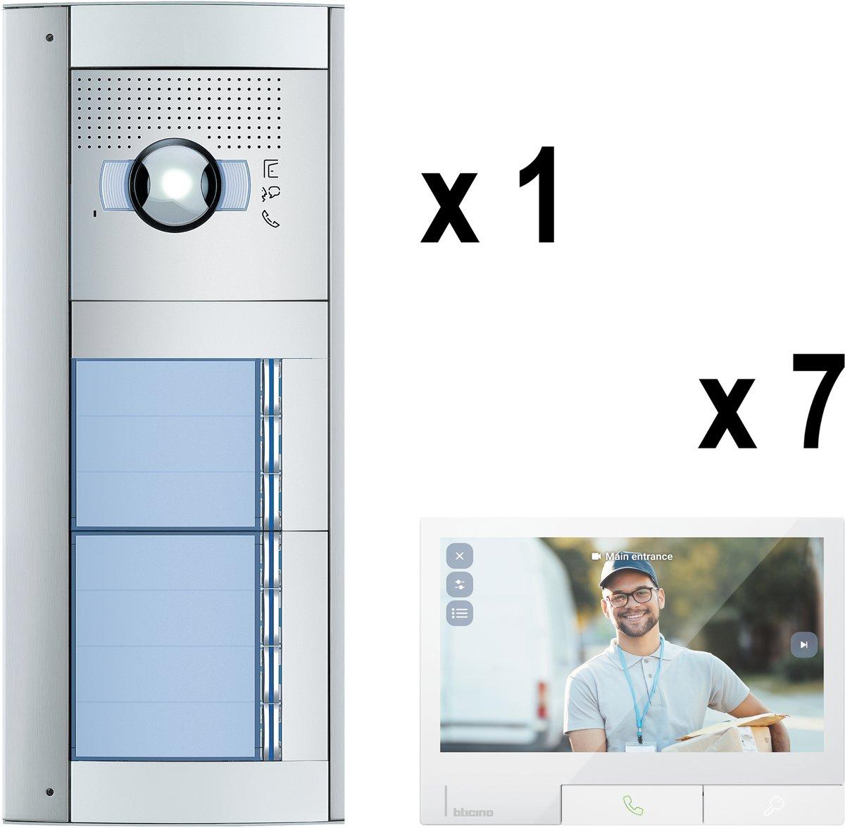 Mehrfamilienset SFERA Allmetal (7 Ruftasten)+7 Video-Innenst CLASSE 300X Light
