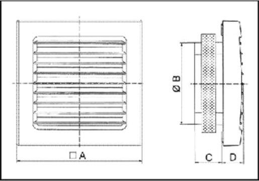 Außengitter SG 100 zur Be- und Entlüftung Kunststoff weiß