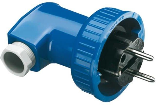 SCHUKO-Stecker mit Bajonettverschluß 16 A 250 V blau - Busch-Duro 2000 WDI